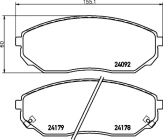 Дополнительные работы HELLA PAGID для KIA SORENTO I (JC) 2.5 CRDi