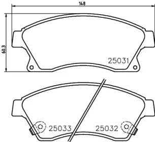 Дисковой тормозной механизм HELLA PAGID для CHEVROLET CRUZE Station Wagon (J308) 1.4