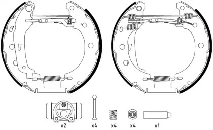Барабанный тормозной механизм HELLA PAGID для NISSAN KUBISTAR (X76) 1.5 dCi