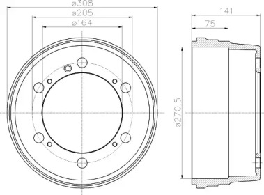 Барабанный тормозной механизм HELLA PAGID для VW LT 40-55 I c бортовой платформой/ходовая часть (293-909) 2.4 D