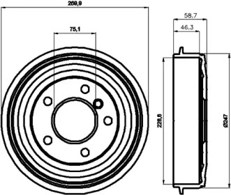 Барабанный тормозной механизм HELLA PAGID для BMW 3 Compact (E36) 318 tds