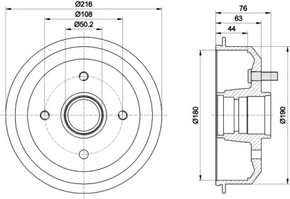 Барабанный тормозной механизм HELLA PAGID для MAZDA 121 III (JASM, JBSM) 1.8 D