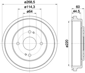 Барабанный тормозной механизм HELLA PAGID для HONDA ACCORD IV купе (CB, CC) 2.0 i 16V (CC1)