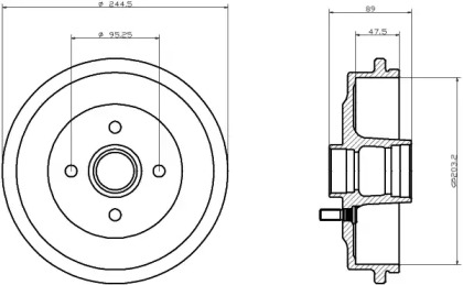 Барабанный тормозной механизм HELLA PAGID для NISSAN STANZA (T11) 1.8 SGL