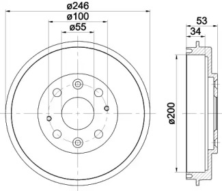 Тормозной барабан HELLA PAGID для MAZDA 323 S IV (BG) 1.8 16V GT
