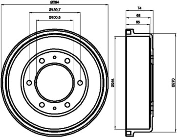 Тормозной барабан HELLA PAGID для NISSAN TERRANO II (R20) 2.4 4WD