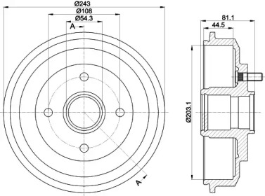 Барабанный тормозной механизм HELLA PAGID для FORD FOCUS седан (DFW) 1.8 16V