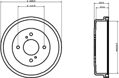 Тормозной барабан HELLA PAGID для NISSAN VANETTE Фургон (C22) 1.5