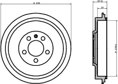 Барабанный тормозной механизм HELLA PAGID для VW POLO (6R, 6C) 1.6