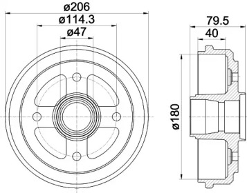 Барабанный тормозной механизм HELLA PAGID для CHEVROLET MATIZ (M200, M250) 0.8 LPG