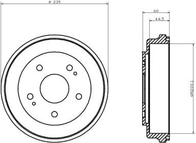 Барабанный тормозной механизм HELLA PAGID для HONDA HR-V (GH) 1.6 16V 4WD (GH2, GH4)