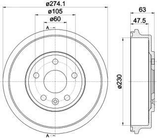 Тормозной барабан HELLA PAGID для CHEVROLET AVEO седан (T300) 1.3 D