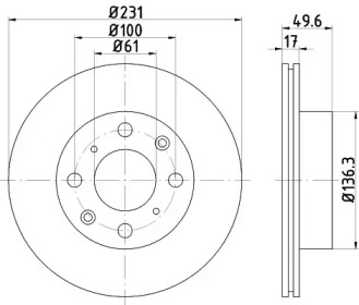 Дисковой тормозной механизм HELLA PAGID для HONDA ACCORD I (SJ, SY) 1.6 L/EX (SY)