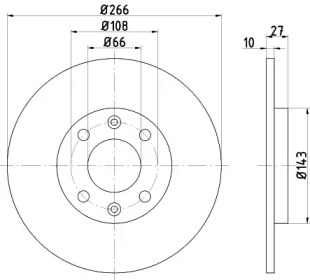 Дисковой тормозной механизм HELLA PAGID для PEUGEOT 405 I (15B) 1.9 SPort MI-16 4x4