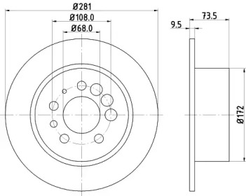 Дисковой тормозной механизм HELLA PAGID для VOLVO 940 II (944) 2.3 Turbo