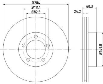 Тормозной диск HELLA PAGID для JAGUAR XJSC Convertible (X27) 5.3