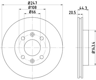Дисковой тормозной механизм HELLA PAGID для PEUGEOT 205 I (741A/C) 1.9 GTI