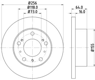 Дисковой тормозной механизм HELLA PAGID для PEUGEOT J5 автобус (290P) 2.5 TD