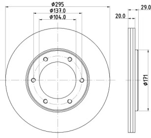 Дисковой тормозной механизм HELLA PAGID для NISSAN PATROL III/2 Hardtop (K260) 2.8