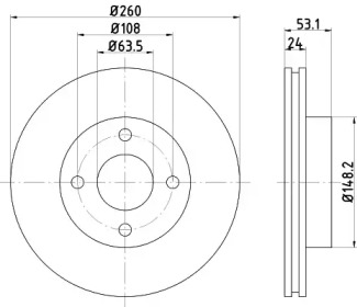 Дисковой тормозной механизм HELLA PAGID для FORD SIERRA Хэтчбек (GBC, GBG) 2.9 i XR 4x4