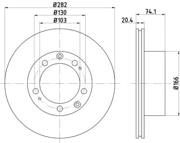 Тормозной диск HELLA PAGID для PORSCHE 944 2.5 S