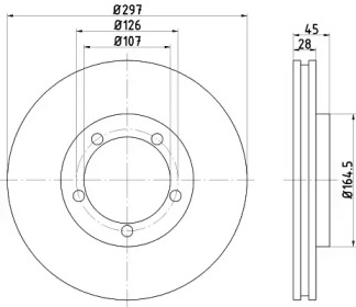 Тормозной диск HELLA PAGID для PORSCHE 944 2.5 Turbo