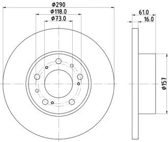Дисковой тормозной механизм HELLA PAGID для PEUGEOT J5 автобус (290P) 2.5 TD