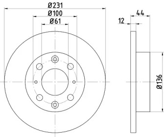 Тормозной диск HELLA PAGID для HONDA CRX I (AF, AS) 1.3