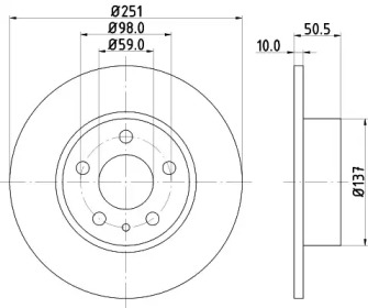 Тормозной диск HELLA PAGID для ALFA ROMEO 164 (164_) 3.0 24V (164.K1)
