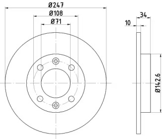 Дисковой тормозной механизм HELLA PAGID для PEUGEOT 405 I (15B) 1.9 Diesel