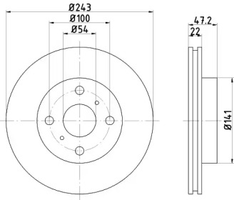 Тормозной диск HELLA PAGID для TOYOTA CARINA II седан (_T15_) 1.6 (AT151_)