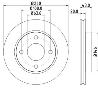 Тормозной диск HELLA PAGID для FORD FIESTA III (GFJ) 1.6