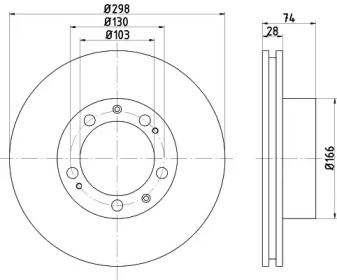 Тормозной диск HELLA PAGID для PORSCHE 944 2.5 Turbo