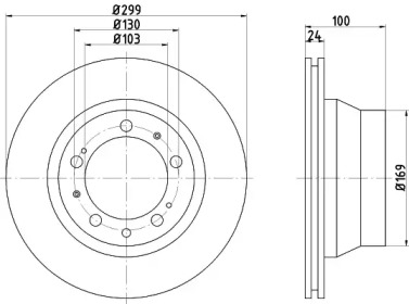 Тормозной диск HELLA PAGID для PORSCHE 911 (964) 3.6 Carrera 4