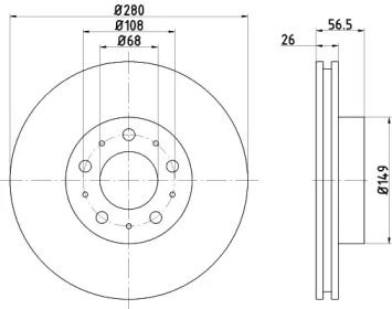 Дисковой тормозной механизм HELLA PAGID для VOLVO 940 II (944) 2.3 Turbo