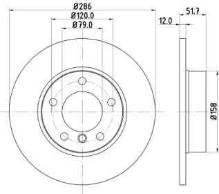 Тормозной диск HELLA PAGID для BMW 3 Compact (E36) 318 ti