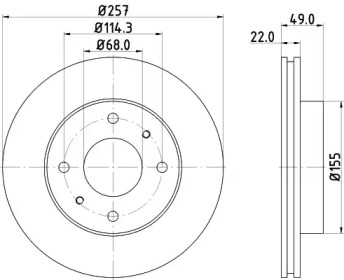 Тормозной диск HELLA PAGID для NISSAN 200 SX (S13) 1.8 Turbo