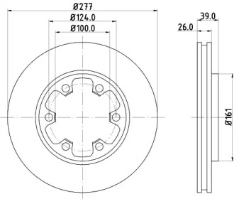 Тормозной диск HELLA PAGID для NISSAN TERRANO I (WD21) 2.4 i 4WD