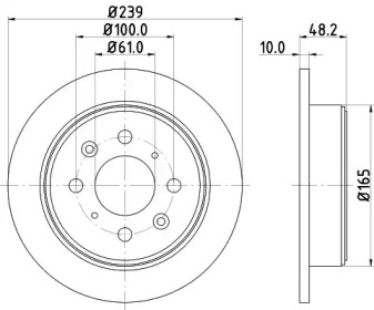Тормозной диск HELLA PAGID для HONDA CIVIC VI Fastback (MA, MB) 1.5 i Vtec-E (MA9)