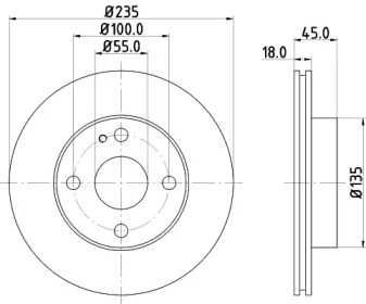 Тормозной диск HELLA PAGID для MAZDA 323 S IV (BG) 1.3 16V