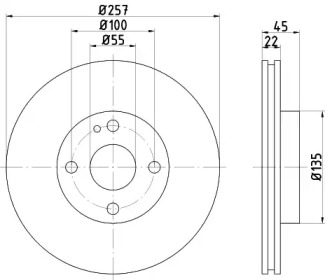 Дисковой тормозной механизм HELLA PAGID для MAZDA 323 S IV (BG) 1.8 16V Turbo 4WD
