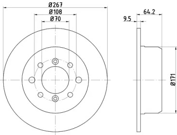 Дисковой тормозной механизм HELLA PAGID для ALFA ROMEO GT (105_) V 1750 (105)