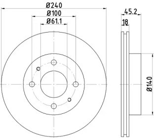 Дисковой тормозной механизм HELLA PAGID для NISSAN SUNNY III Liftback (N14) 2.0 D