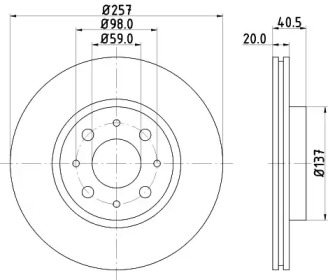 Тормозной диск HELLA PAGID для ALFA ROMEO 146 (930_) 1.7 i.e. 16V (930.B1)