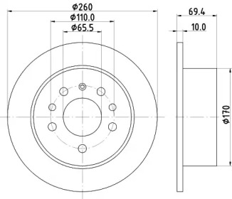 Дисковой тормозной механизм HELLA PAGID для SAAB 900 II Кабриолет 2.5 -24 V6