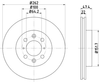 Дисковой тормозной механизм HELLA PAGID для HONDA CONCERTO (HW, MA) 1.4
