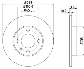 Тормозной диск HELLA PAGID для VW POLO (6N1) 64 1.9 D