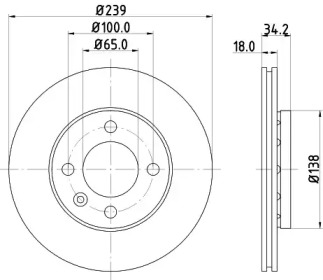 Тормозной диск HELLA PAGID для VW POLO (6N1) 64 1.9 D