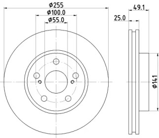Тормозной диск HELLA PAGID для TOYOTA CARINA E седан (_T19_) 1.8 i 16V (AT191)