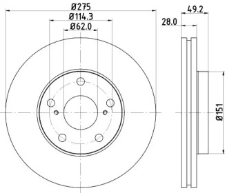 Дисковой тормозной механизм HELLA PAGID для LEXUS ES (VCV10_, VZV21_) 300 (MCV10_, VCV10_)